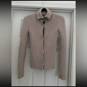Prada button Up Beige Wool Cardigan Sweater Women’s Size 40. (8 US).